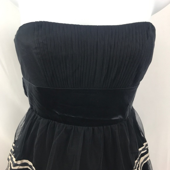 BCBG Max Strapless Cocktail Tulle Dress Silk Si… - Picture 6 of 8